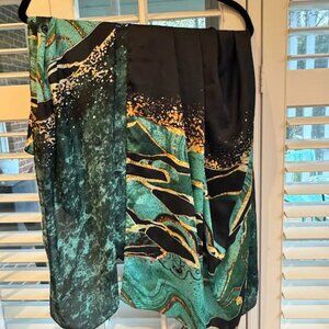 Sea Green and Black with Gold Highlights Scarf